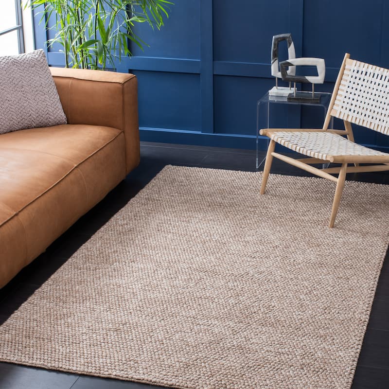 SAFAVIEH Natura Gerta Handmade Wool Area Rug - 4' x 4' Square - Brown