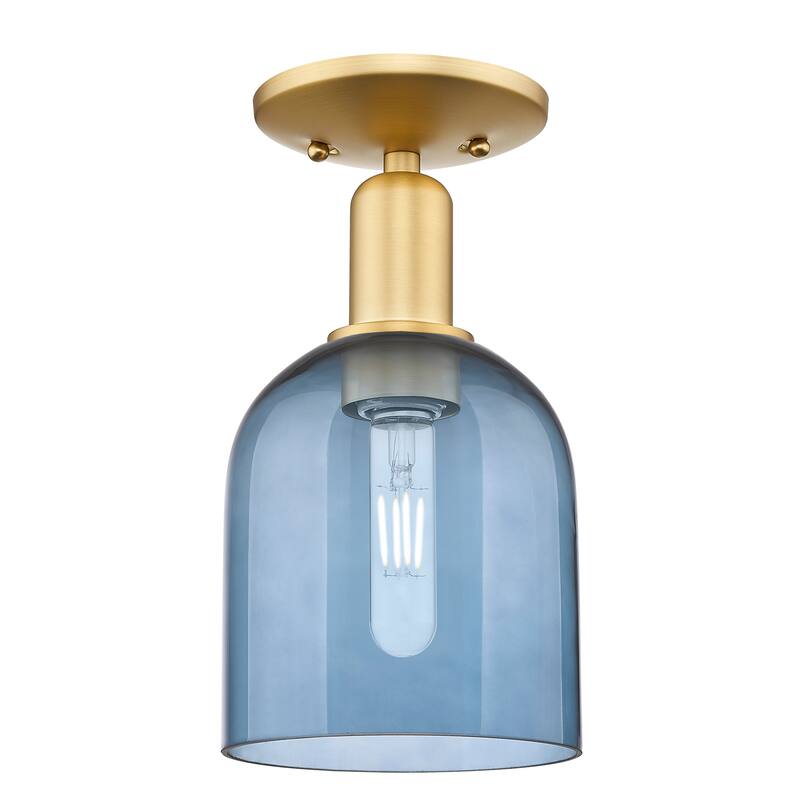 Innovations Lighting Endless Possibilities Arcadia - Bella - 1 Light 6" Semi-Flush Mount - Blue/Satin Gold