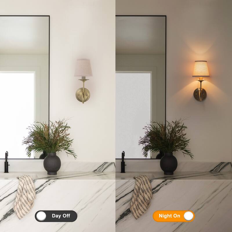 Antique Bronze Finish Wall Sconce with Trapezoid Linen Shade