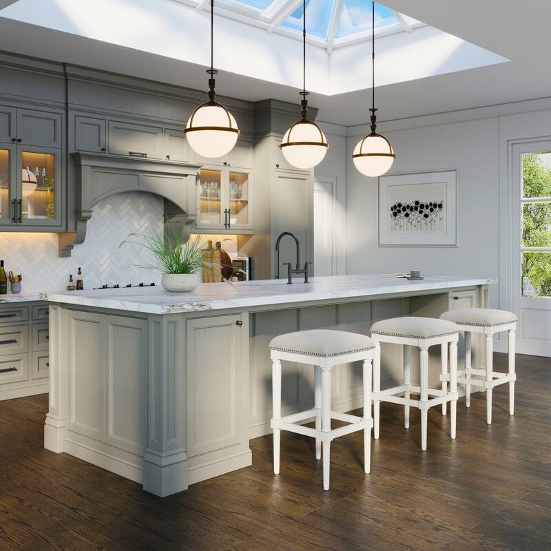 Manchester Solid Wood Square Upholstered Seat Bar Stool