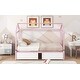 preview thumbnail 6 of 12, Twin XL to King Metal House Platform Bed Frame with Underneath 2 Drawers and House-shaped Frame for Kids, Teens