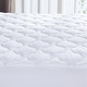 preview thumbnail 3 of 4, White Four Leaf Clover Quilted Fitted Mattress Pad , Elastic Stretches up to 18 Inches Deep