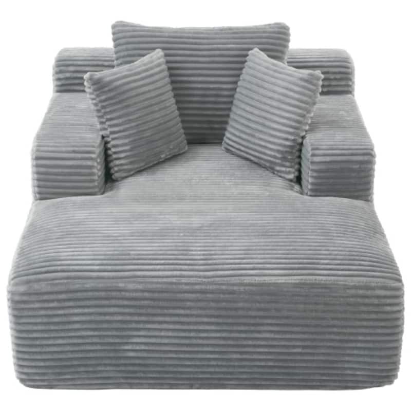 Full-Compressed Chaise Lounge Sofa Bed with Soft Corduroy Upholstery by Harper&Bright Designs