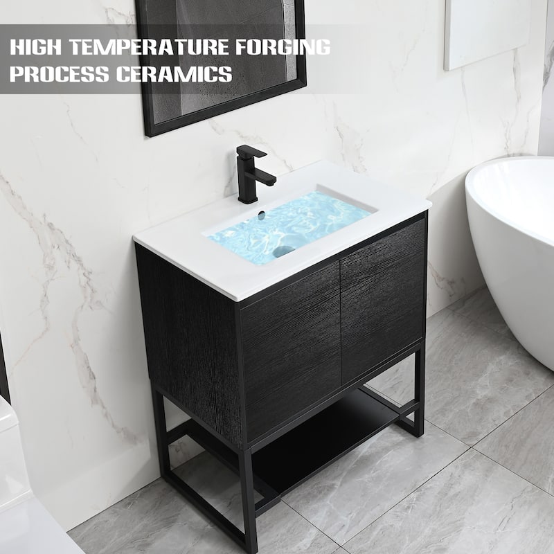 Bathroom Vanity Set Under-mount Ceramic Sink Combo Free Standing