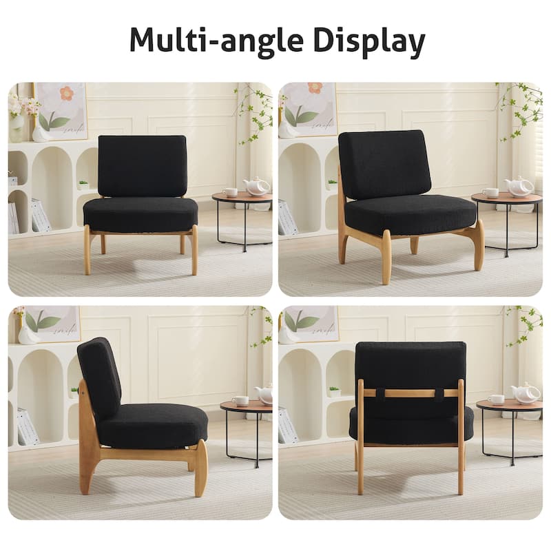 Modern Teddy Slipper Chair Armless Lounge Sofa