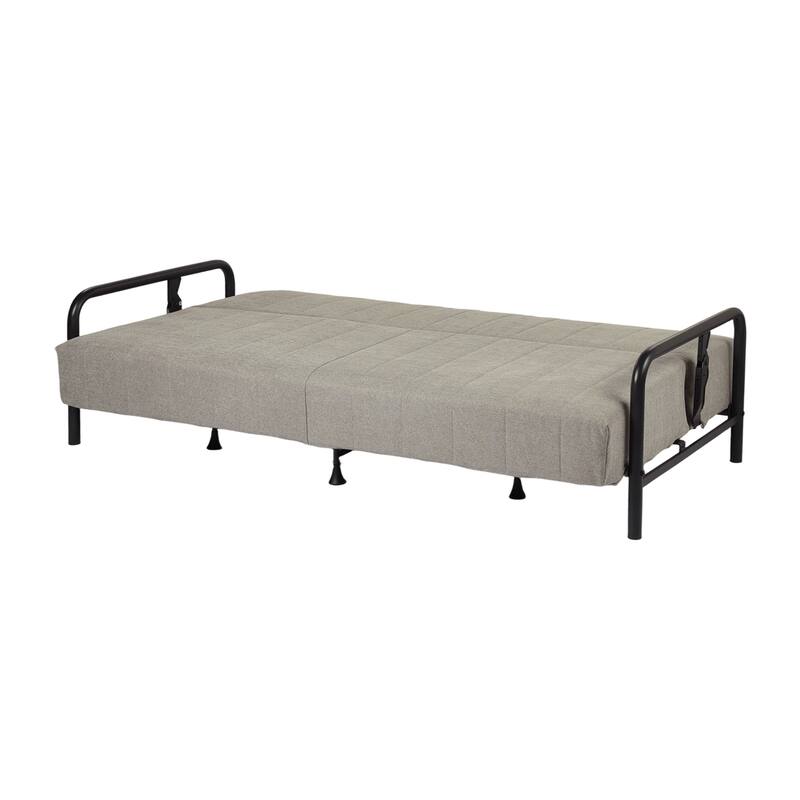 HOMYLIN Convertible Sofa Bed with Metal Frame & Linen Upholstery