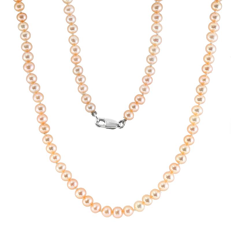 EFFY 925 Silver Peach Freshwater Pearl Necklace - 18 Inch