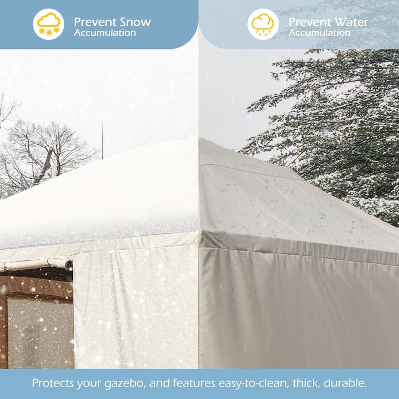 Erommy Hardtop Wood Gazebo with Double Roof – Free Dust Cover with 12x16 or 12x20 Model – Waterproof Outdoor Gazebo