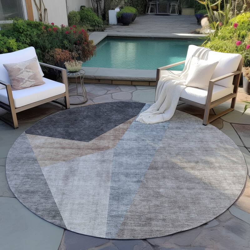 Machine Washable Indoor/ Outdoor Chantille Modern Prism Rug