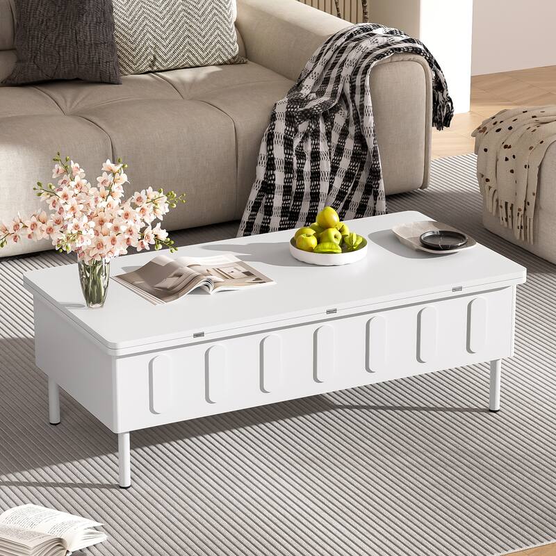 Modern Lift-Top Coffee Table with 2 Drawers