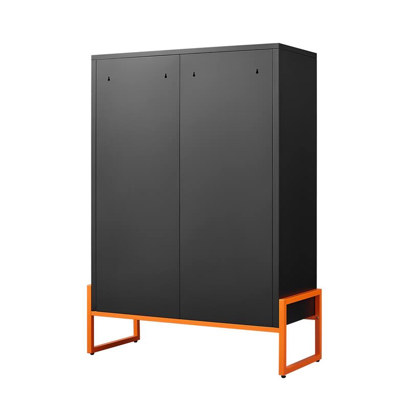High Foot Double-Sided Mesh Door Shoe Cabinet With Movable Double-Layer Partitions And Hollow Base