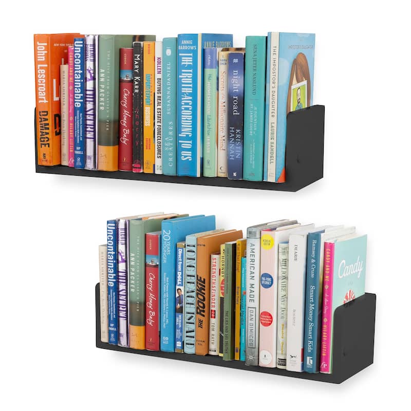 Rustic State Bookshelf Media Storage DVD Holder - Pack of 2 - Black