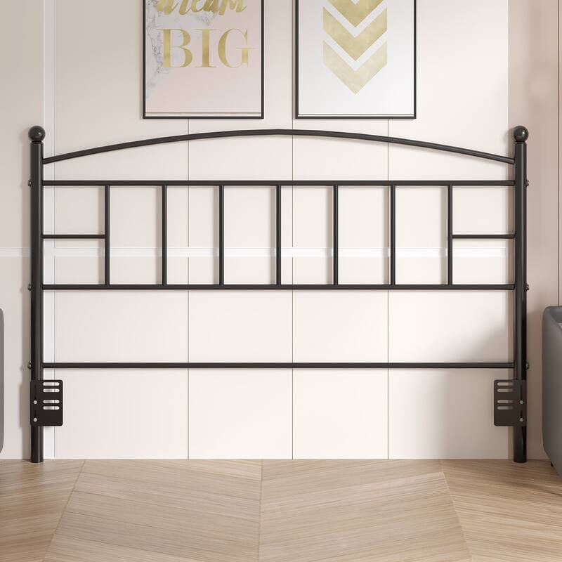 Javlergo Full/Queen/King Size Victorian Style Black Metal Headboard Heavy Duty Steel Curved Headboard Only for Bedroom