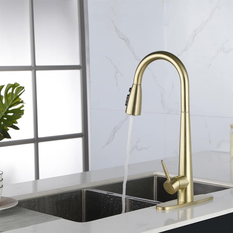 Kitchen Faucet with Pull Down Sprayer Stainless Steel