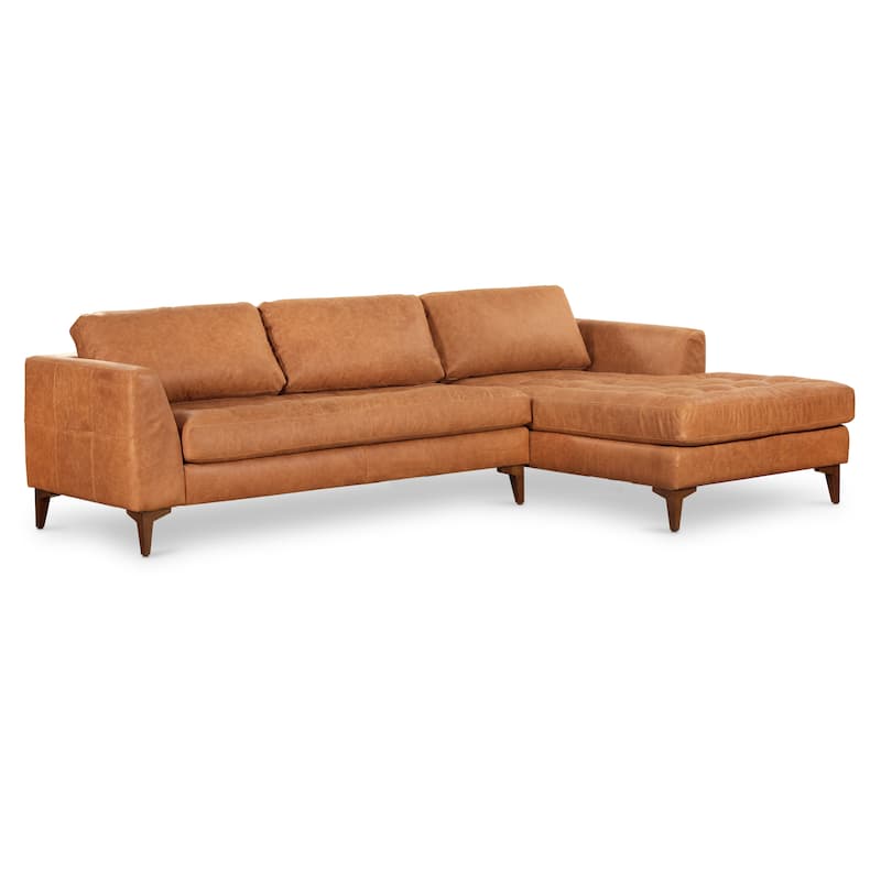 Poly & Bark Calle 114" Right-Facing Sectional - Full Grain Genuine Italian Leather