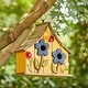 preview thumbnail 6 of 37, Glitzhome 10.5"H Distressed Solid Wood Birdhouse with 3D Flowers - 10.5"