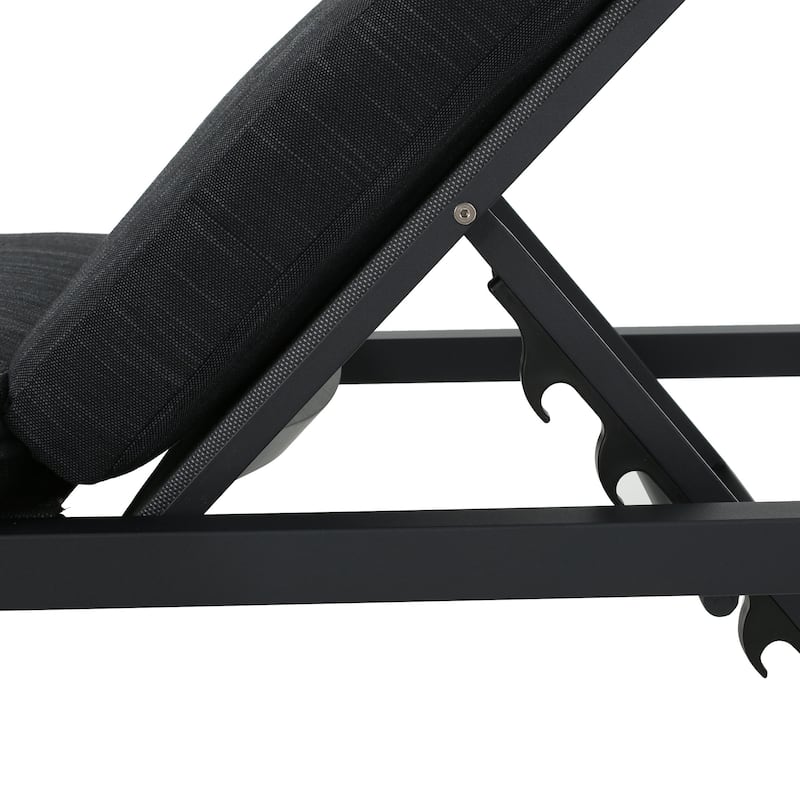 Roomfitters Adjustable Outdoor Chaise Lounge Chair with Cushion and Headrest