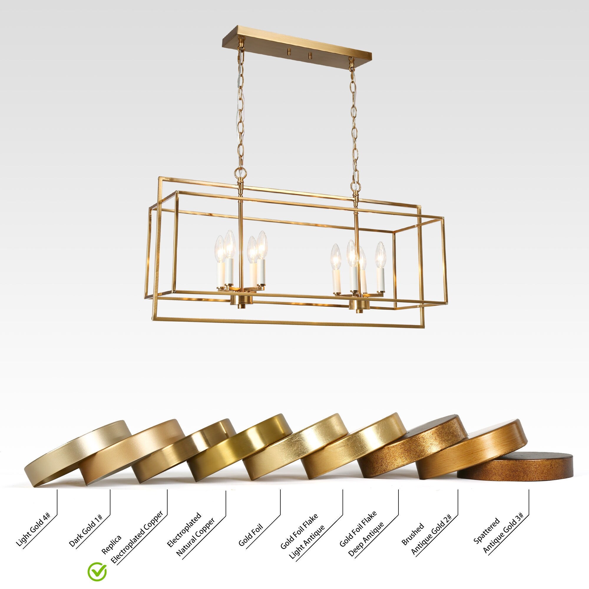 Dilley Modern 8-Light Gold Island Chandelier for Kitchen Island