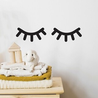 Walplus Black Sleepy Eyes Cute Eyelashes Wall Sticker Nursery Decor