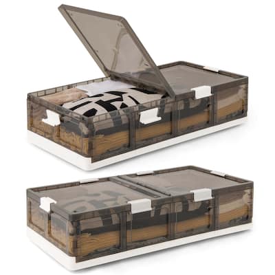 1/2PCS Containers Double Opening Collapsible Rolling Storage Boxes