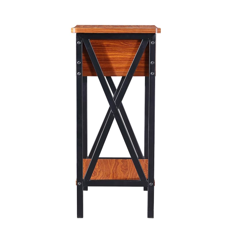 Ledel Flip Top End Table Side Table with Storage Shelf