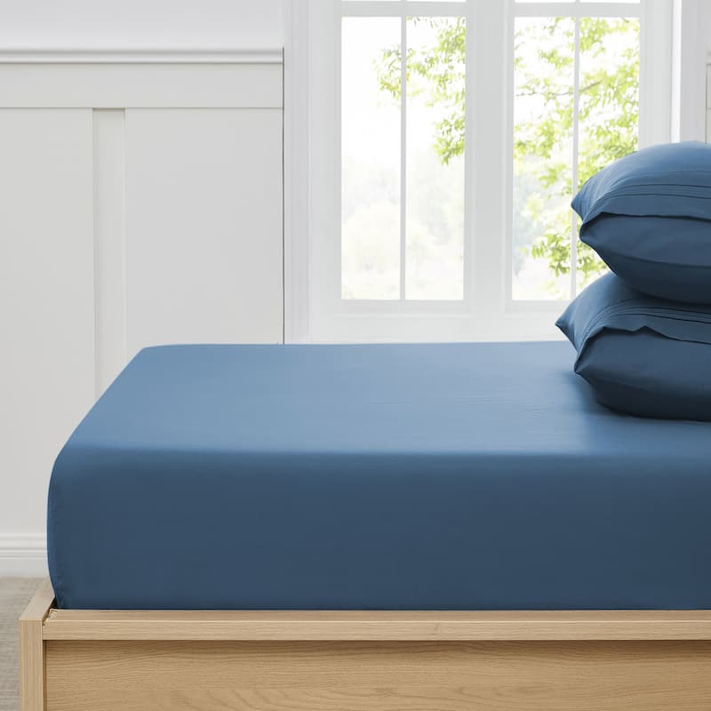 Sweet Home Collection 1500 Series Microfiber Fitted Sheet - Denim - Queen