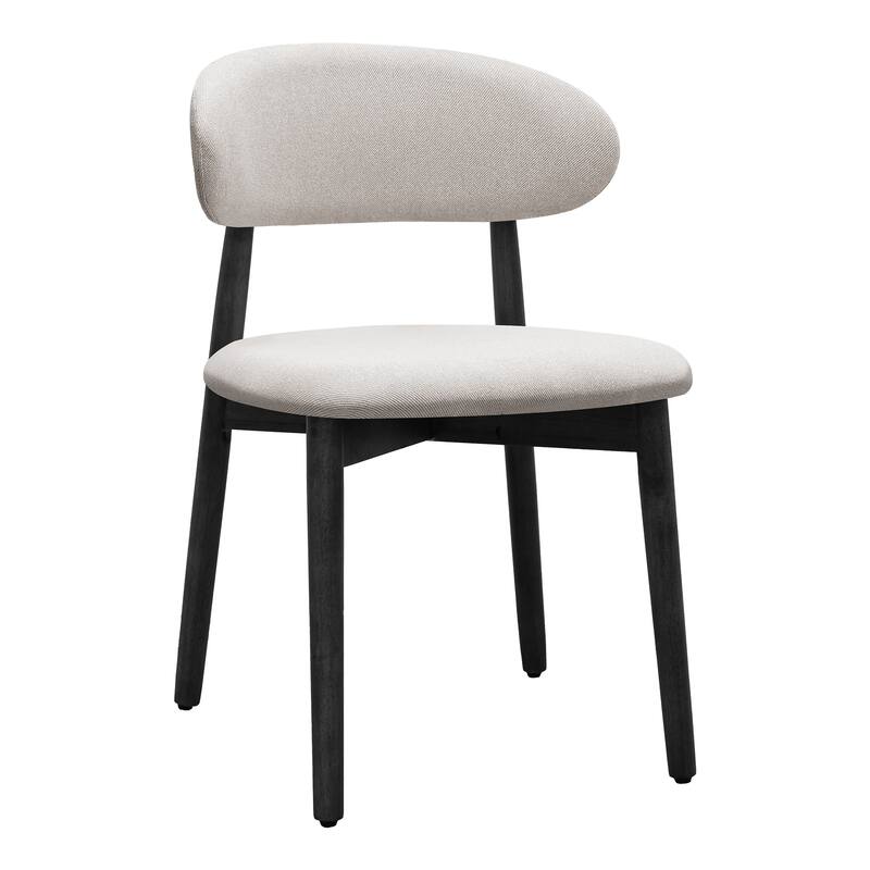 Set of 2 Cotton-Linen Fabric Upholstered Dining Chairs