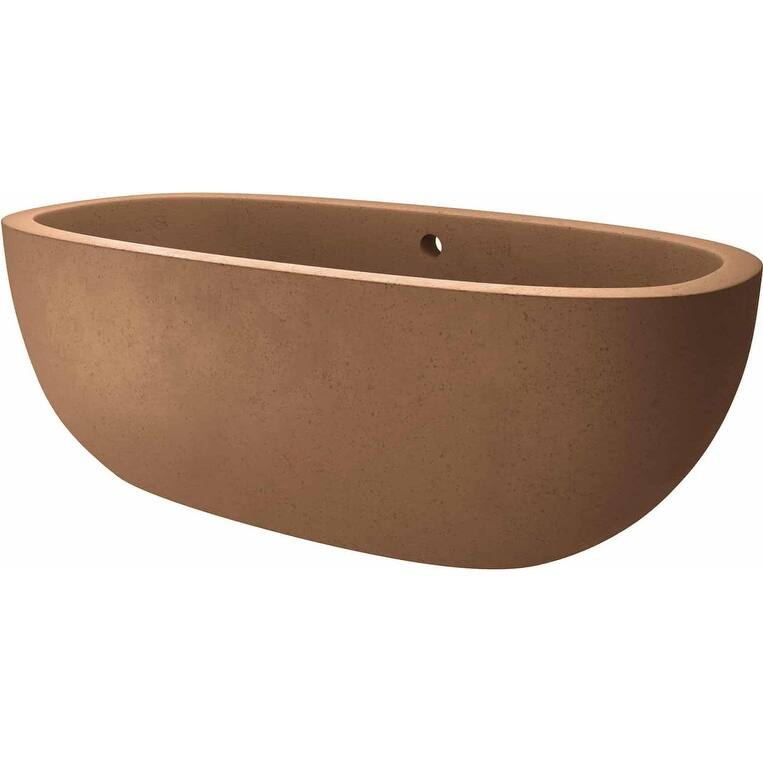 Native Trails Avalon 72" NativeStone Free Standing Bath Tub with - Terracotta