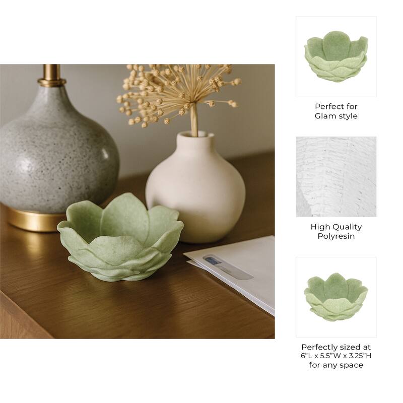 Decorative Resin Lotus Flower Inspired Bowl - 6" - 6.0"