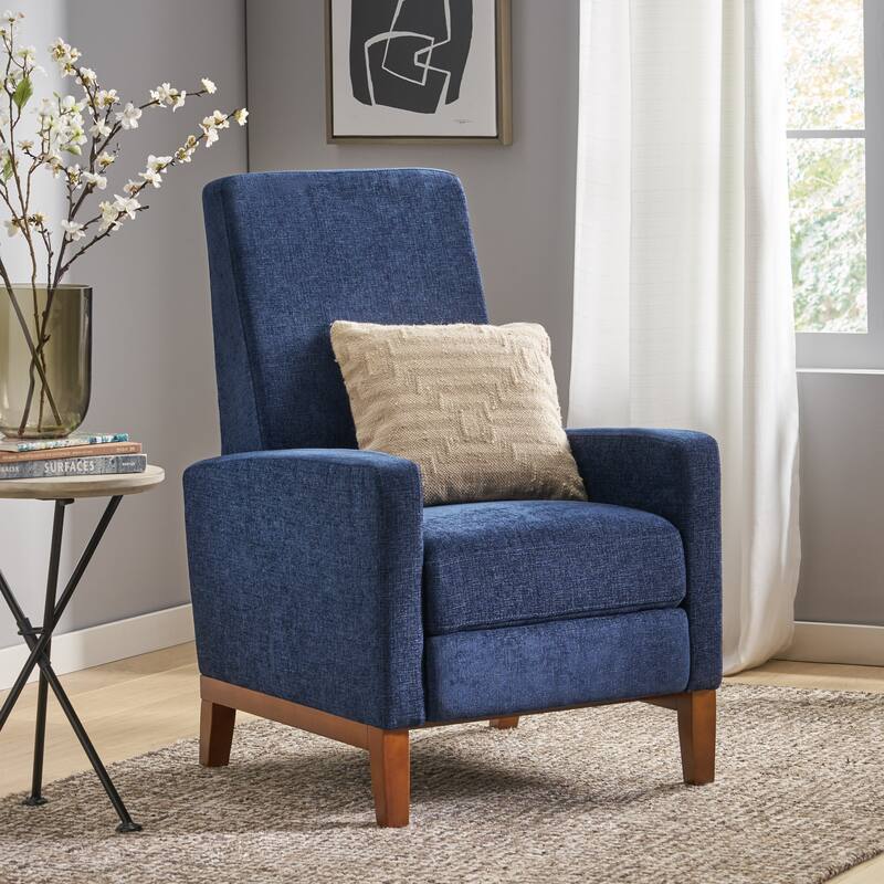 Living Room Lounge Chair, 27'' Wide Upholstered Recliner Sofa Chair with Retractable Footrest Modern Club Chair with Wood Frame