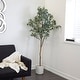 preview thumbnail 1 of 14, Green Faux Foliage Eucalyptus Artificial Tree with Realistic Leaves and Black Plastic Pot 45.00 x 45.00 x 70.00 - Green