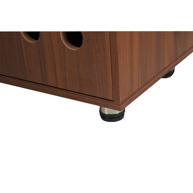 55.1''L, Walnut Home Office L-Shaped Executive Desk , Height Adjustable Desk with Storage Drawers and Cabinet
