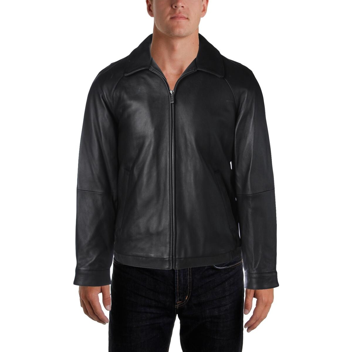 Shop Nautica Mens Bomber Jacket Leather Winter Overstock 18691904