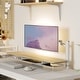 preview thumbnail 8 of 19, Fenge 42.5 Inches Acrylic Dual Monitor Stand with 12 Color LED Light Off-White