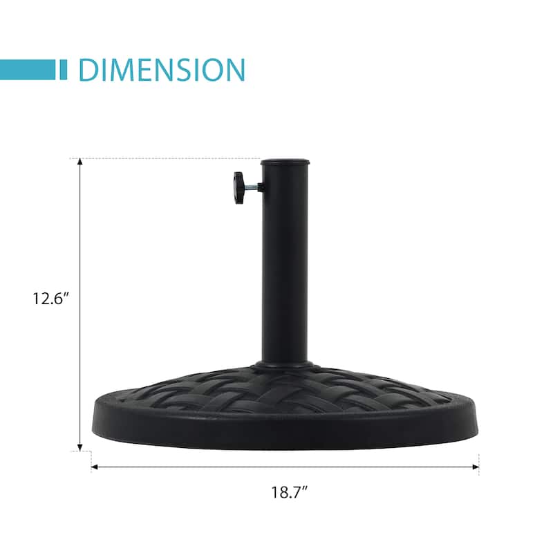 Resin Umbrella Stand Heavy Duty Round Base Standing Outdoor Black