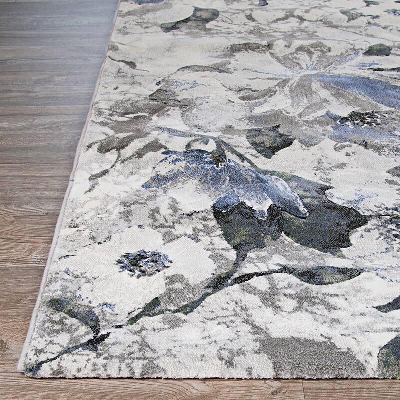 Provencal Floret Gray Area Rug