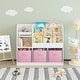 preview thumbnail 19 of 20, Kids Bookcase and Bookshelf, Multifunctional Bookcase with 3 Collapsible Fabric Drawers - White&Pink