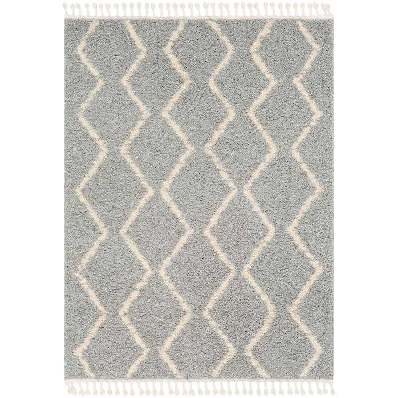 Livabliss Jada Moroccan Stripe Shag Area Rug