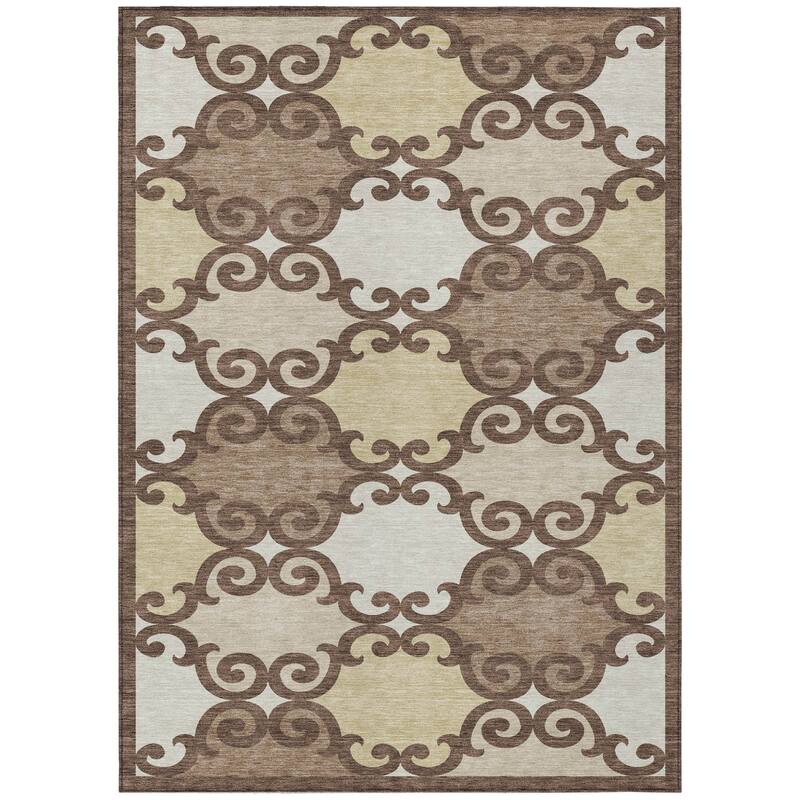HomeRoots Trellis Transitional Rectangle Outdoor Rug