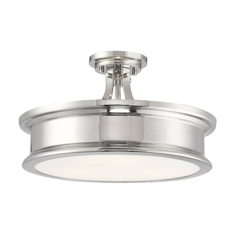 Savoy House Watkins 3 Light 16" Wide Semi-Flush Drum Ceiling Fixture