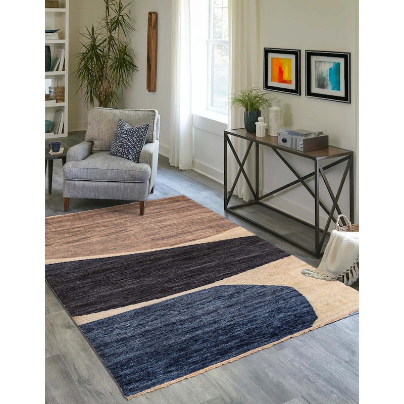 ECARPETGALLERY Hand-knotted Peshawar Ziegler Light Khaki Wool Rug - 5'0 x 6'10