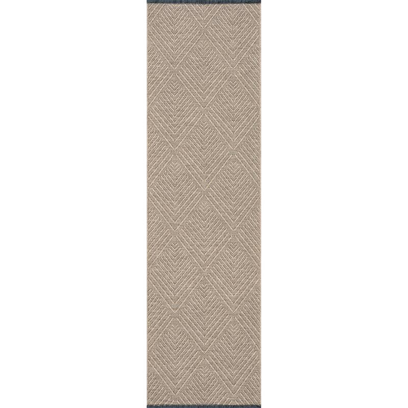 Alameda Solid Color Chevron Machine Washable Indoor Area Rug