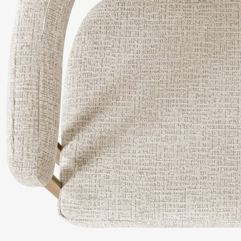 25" Seat Height Upholstered Chenille Gold Matel Counter Stool