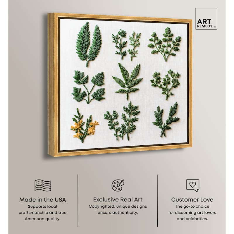 Stitched Sprout I Canvas by Art Remedy