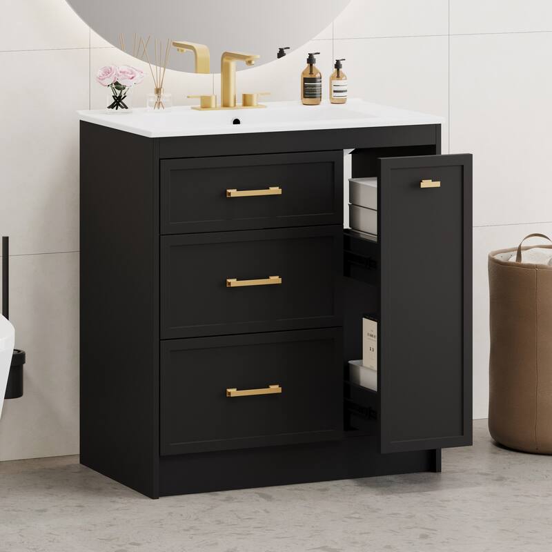 30" Bathroom Vanity Set with Three Drawers