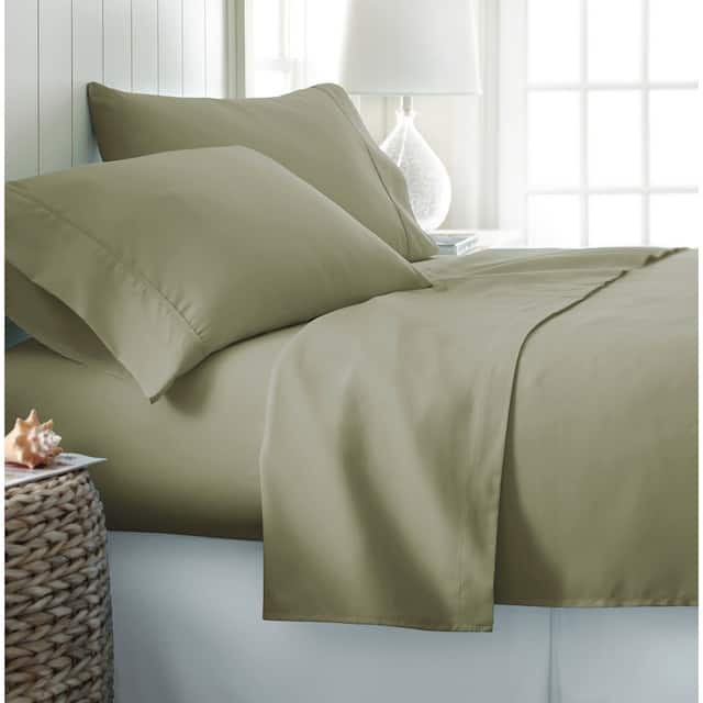 Becky Cameron Ultra-soft Deep Pocket Microfiber 4-piece Bed Sheet Set - California King - Sage