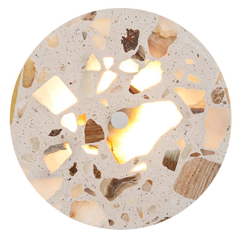 Terrazzo LED Wall Light with Multicolor Marble Pattern Fixture