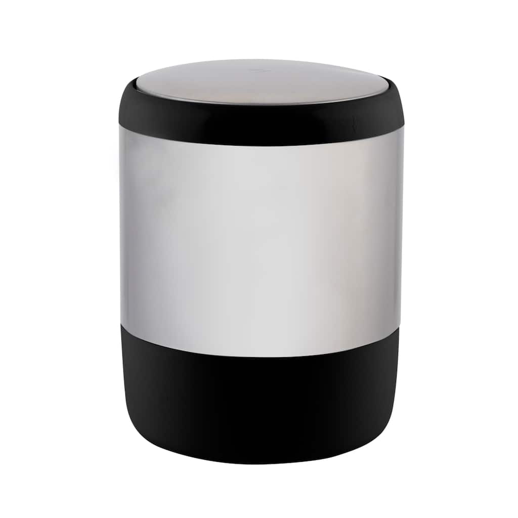 Bath Bliss Smooth Matte Stainless Steel Rotating Lid Waste Bin