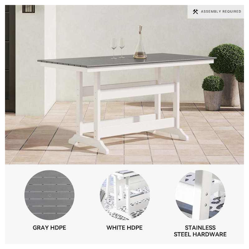 Signature Design by Ashley Transville Rectangular Outdoor Poly All Weather Counter Table with Umbrella Option