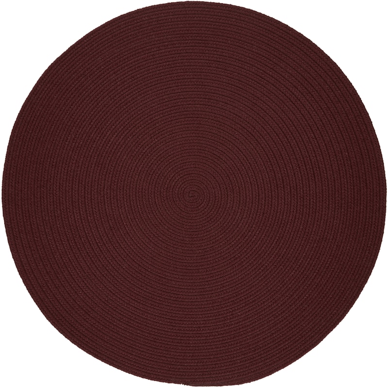Rhody Rug Madeira Indoor/ Outdoor Braided Rounded Area Rug - Burgundy - 8' Round